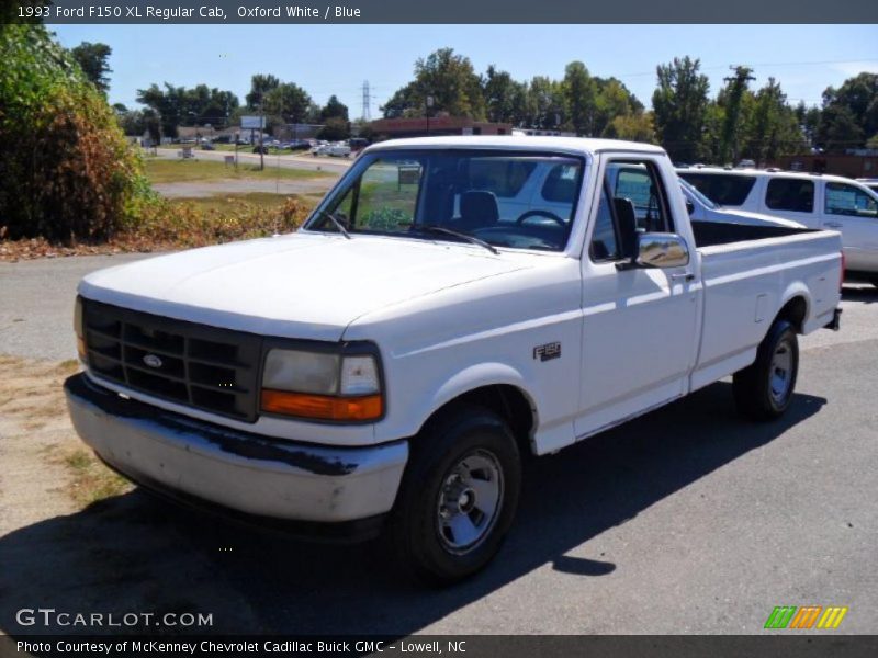 Oxford White / Blue 1993 Ford F150 XL Regular Cab