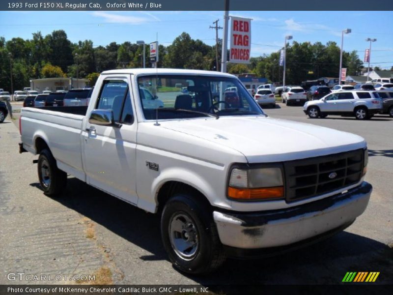 Oxford White / Blue 1993 Ford F150 XL Regular Cab