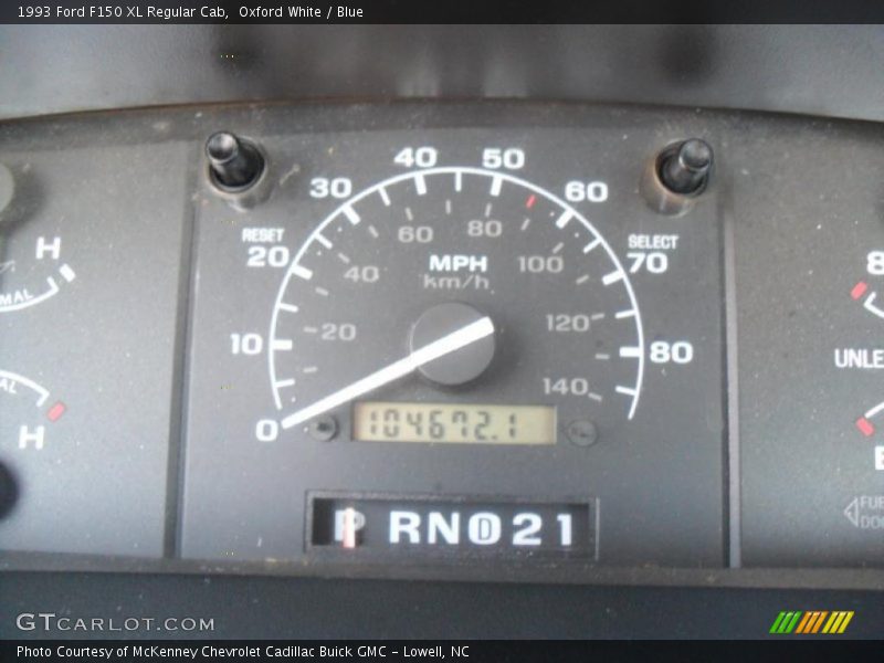 Oxford White / Blue 1993 Ford F150 XL Regular Cab