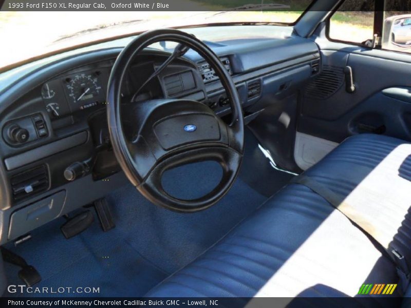 Oxford White / Blue 1993 Ford F150 XL Regular Cab