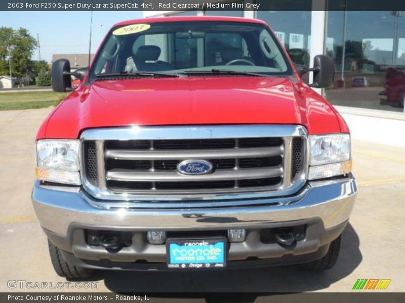 Red Clearcoat / Medium Flint Grey 2003 Ford F250 Super Duty Lariat SuperCab 4x4