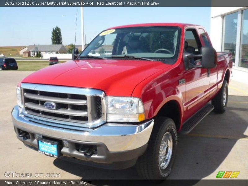 Red Clearcoat / Medium Flint Grey 2003 Ford F250 Super Duty Lariat SuperCab 4x4