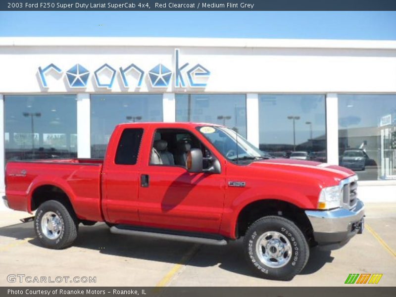 Red Clearcoat / Medium Flint Grey 2003 Ford F250 Super Duty Lariat SuperCab 4x4