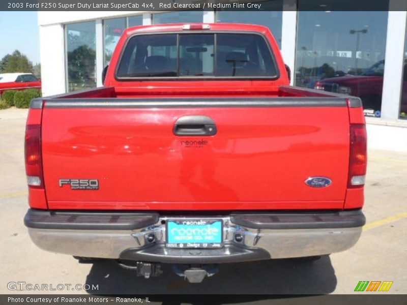 Red Clearcoat / Medium Flint Grey 2003 Ford F250 Super Duty Lariat SuperCab 4x4