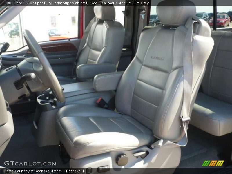 Red Clearcoat / Medium Flint Grey 2003 Ford F250 Super Duty Lariat SuperCab 4x4