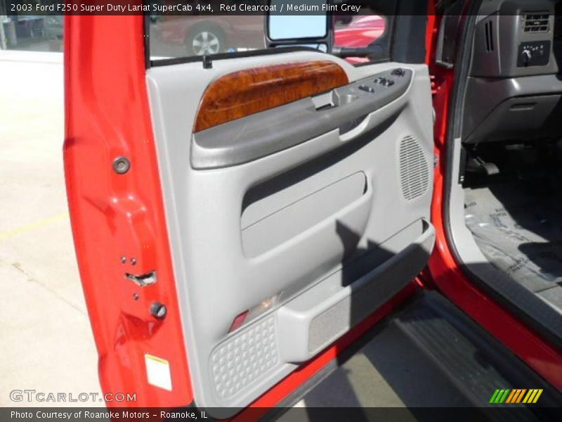 Red Clearcoat / Medium Flint Grey 2003 Ford F250 Super Duty Lariat SuperCab 4x4