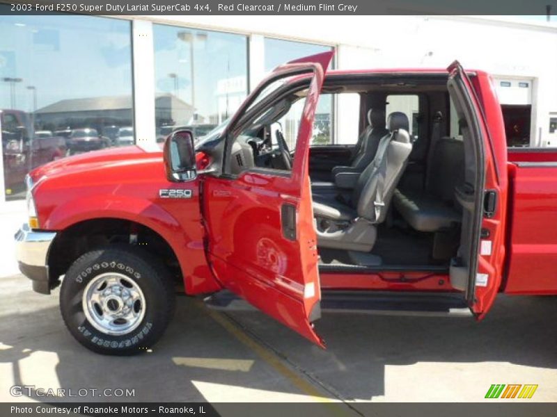 Red Clearcoat / Medium Flint Grey 2003 Ford F250 Super Duty Lariat SuperCab 4x4