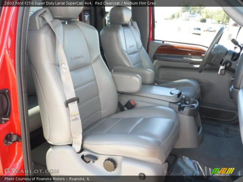 Red Clearcoat / Medium Flint Grey 2003 Ford F250 Super Duty Lariat SuperCab 4x4
