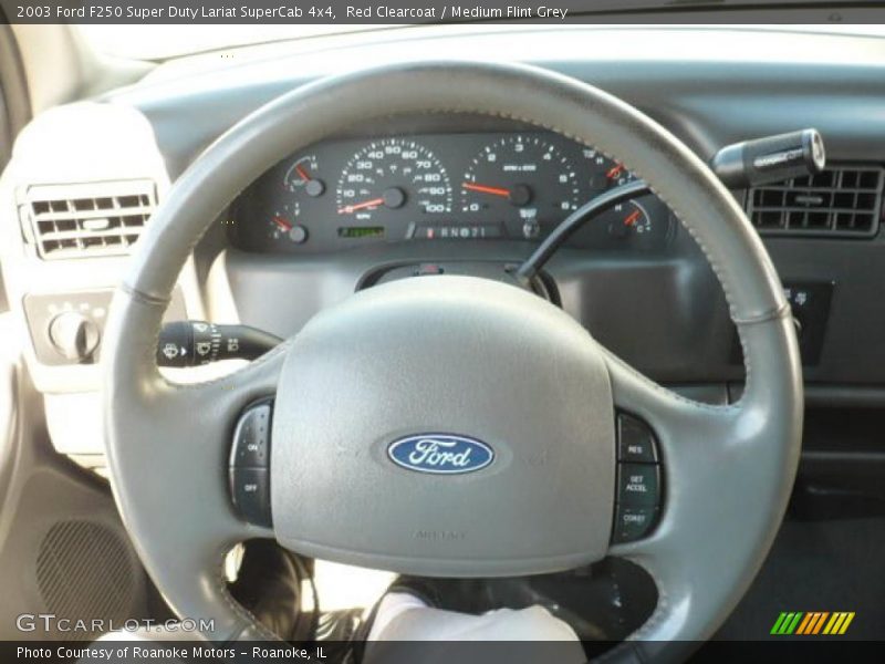 Red Clearcoat / Medium Flint Grey 2003 Ford F250 Super Duty Lariat SuperCab 4x4