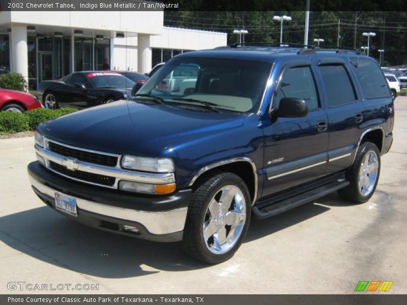 Indigo Blue Metallic / Tan/Neutral 2002 Chevrolet Tahoe