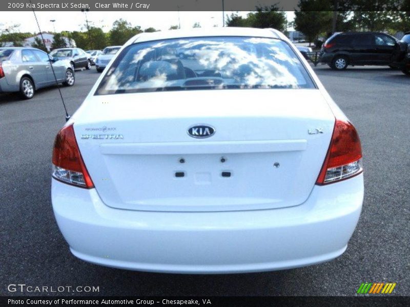 Clear White / Gray 2009 Kia Spectra LX Sedan