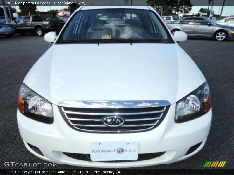 Clear White / Gray 2009 Kia Spectra LX Sedan