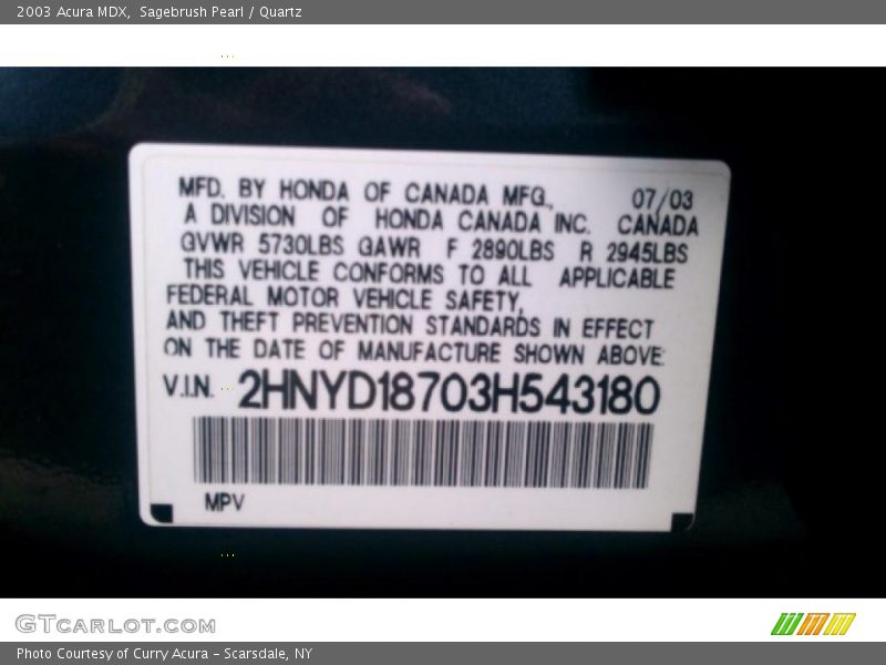 Sagebrush Pearl / Quartz 2003 Acura MDX