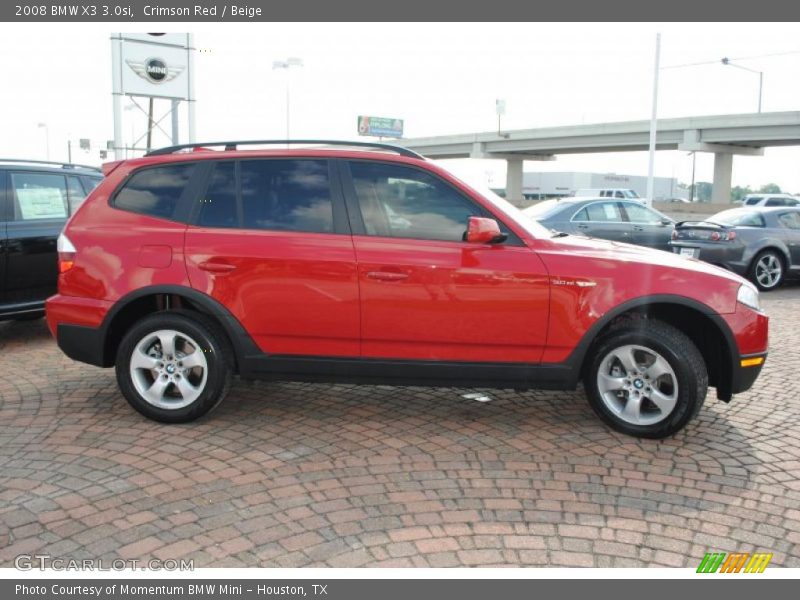 Crimson Red / Beige 2008 BMW X3 3.0si