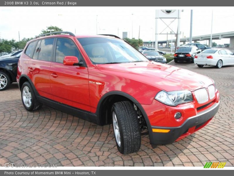 Crimson Red / Beige 2008 BMW X3 3.0si