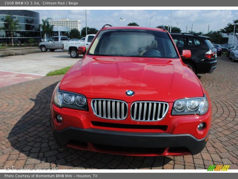 Crimson Red / Beige 2008 BMW X3 3.0si