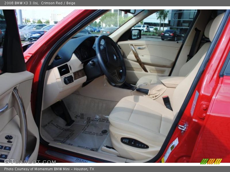 Crimson Red / Beige 2008 BMW X3 3.0si