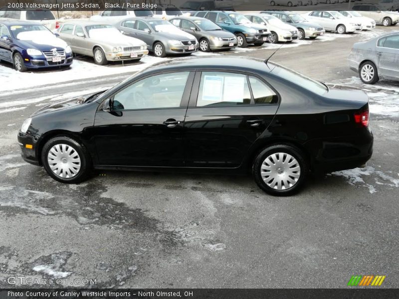 Black / Pure Beige 2008 Volkswagen Jetta S Sedan