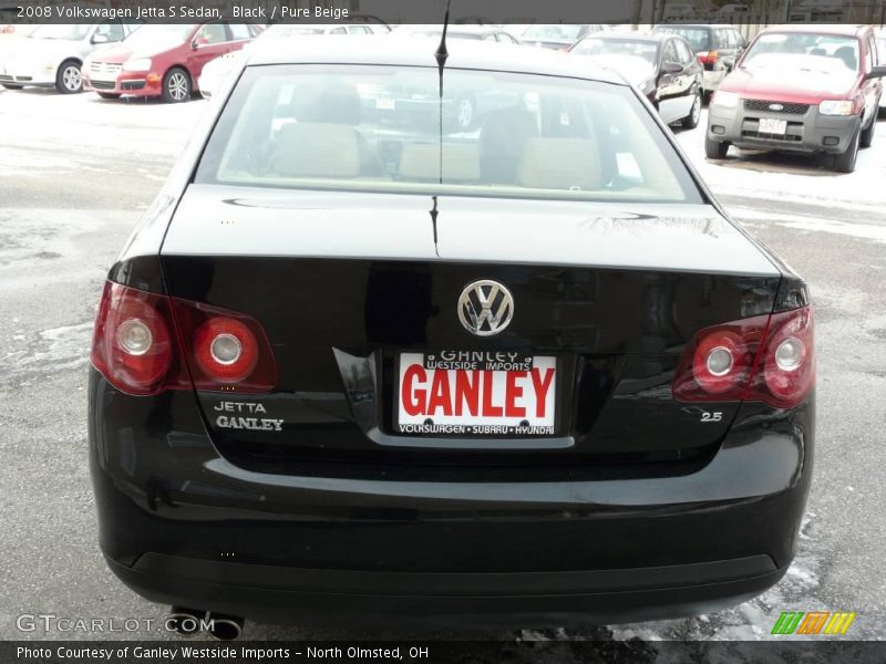 Black / Pure Beige 2008 Volkswagen Jetta S Sedan