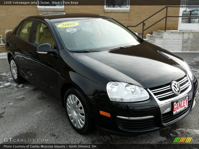 Black / Pure Beige 2008 Volkswagen Jetta S Sedan