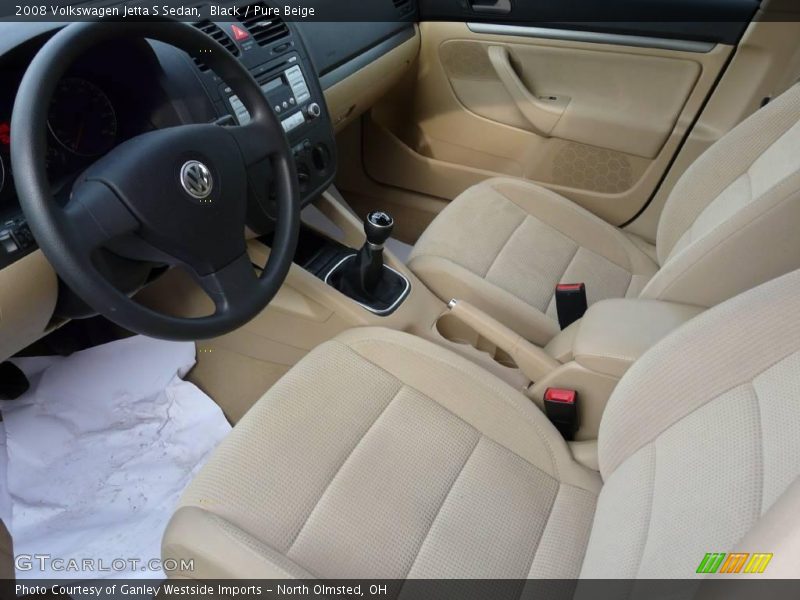 Black / Pure Beige 2008 Volkswagen Jetta S Sedan