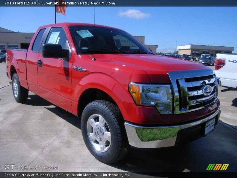 Vermillion Red / Medium Stone 2010 Ford F150 XLT SuperCab