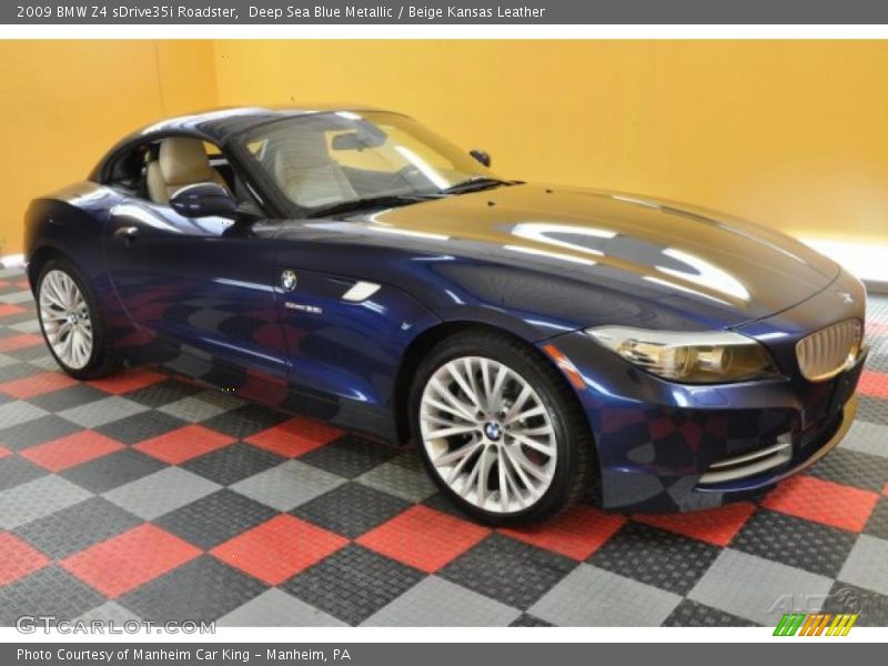 Deep Sea Blue Metallic / Beige Kansas Leather 2009 BMW Z4 sDrive35i Roadster