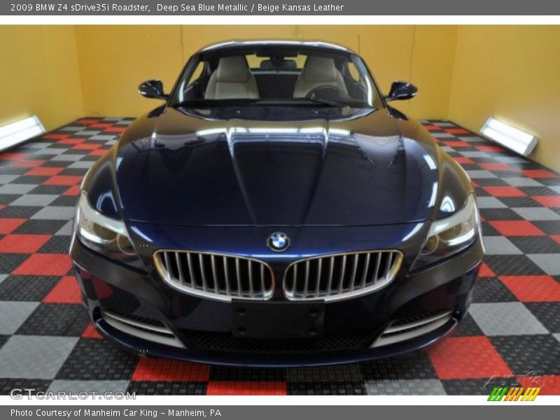 Deep Sea Blue Metallic / Beige Kansas Leather 2009 BMW Z4 sDrive35i Roadster