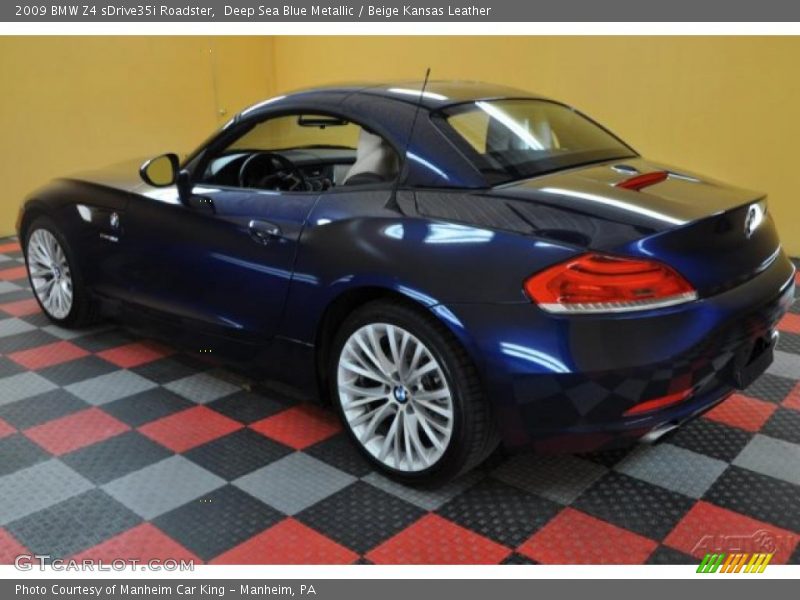 Deep Sea Blue Metallic / Beige Kansas Leather 2009 BMW Z4 sDrive35i Roadster