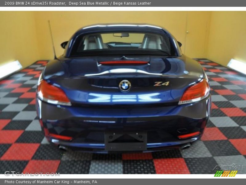 Deep Sea Blue Metallic / Beige Kansas Leather 2009 BMW Z4 sDrive35i Roadster