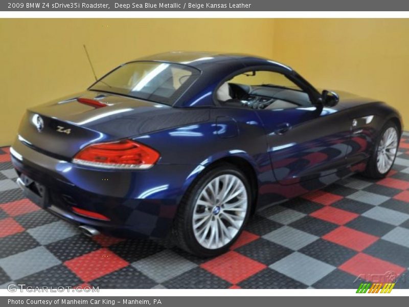 Deep Sea Blue Metallic / Beige Kansas Leather 2009 BMW Z4 sDrive35i Roadster