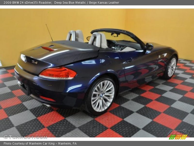 Deep Sea Blue Metallic / Beige Kansas Leather 2009 BMW Z4 sDrive35i Roadster