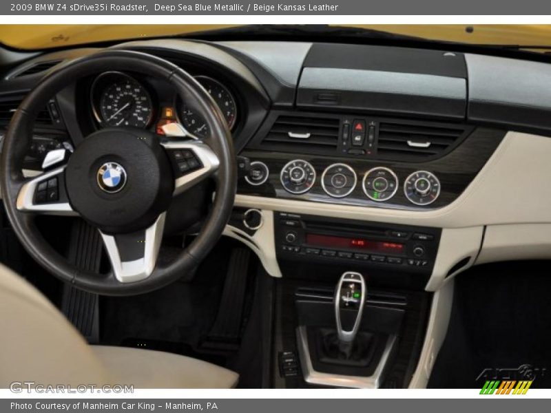 Deep Sea Blue Metallic / Beige Kansas Leather 2009 BMW Z4 sDrive35i Roadster