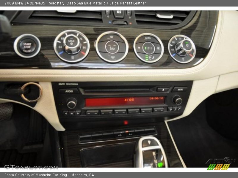 Deep Sea Blue Metallic / Beige Kansas Leather 2009 BMW Z4 sDrive35i Roadster