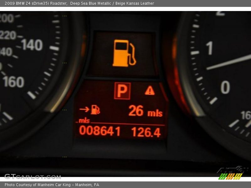 Deep Sea Blue Metallic / Beige Kansas Leather 2009 BMW Z4 sDrive35i Roadster