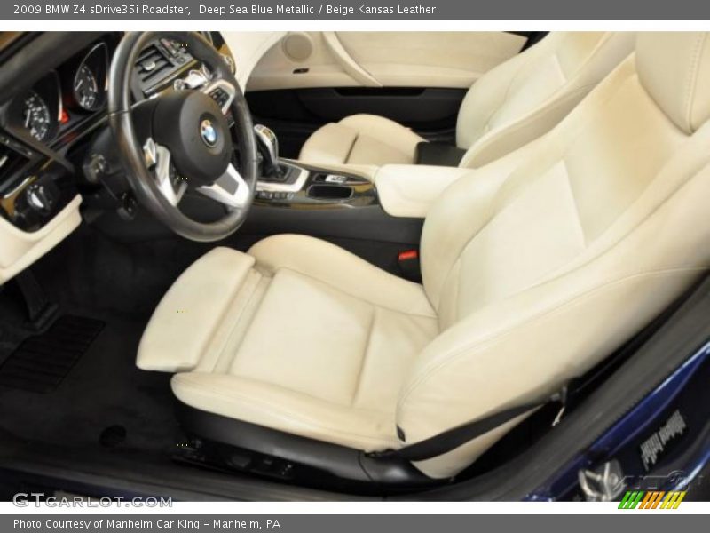 Deep Sea Blue Metallic / Beige Kansas Leather 2009 BMW Z4 sDrive35i Roadster
