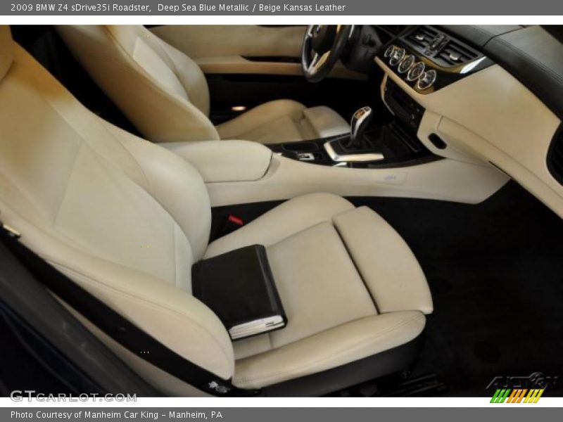 Deep Sea Blue Metallic / Beige Kansas Leather 2009 BMW Z4 sDrive35i Roadster