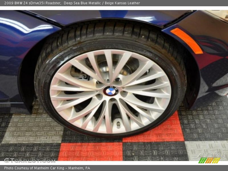 Deep Sea Blue Metallic / Beige Kansas Leather 2009 BMW Z4 sDrive35i Roadster