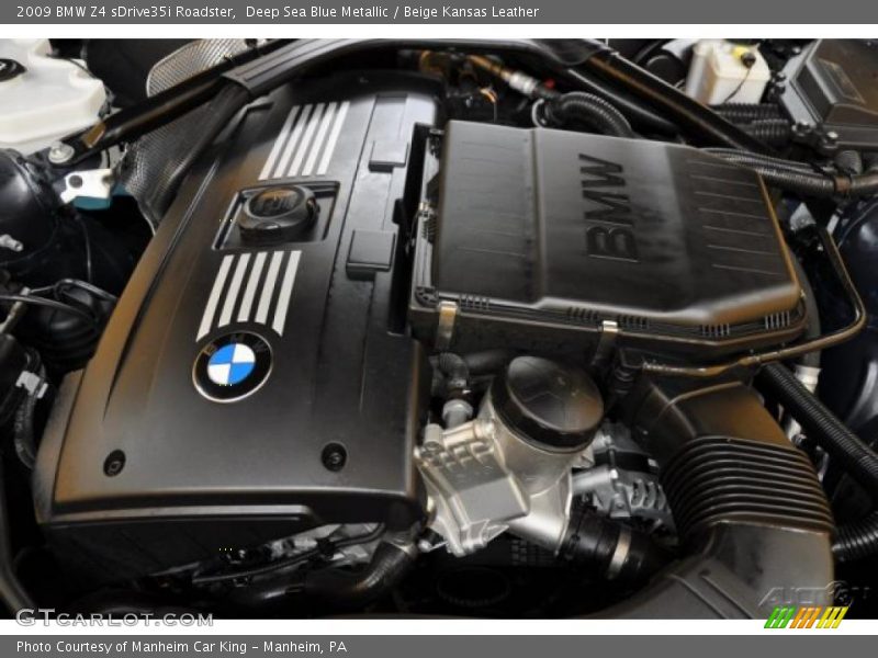 Deep Sea Blue Metallic / Beige Kansas Leather 2009 BMW Z4 sDrive35i Roadster
