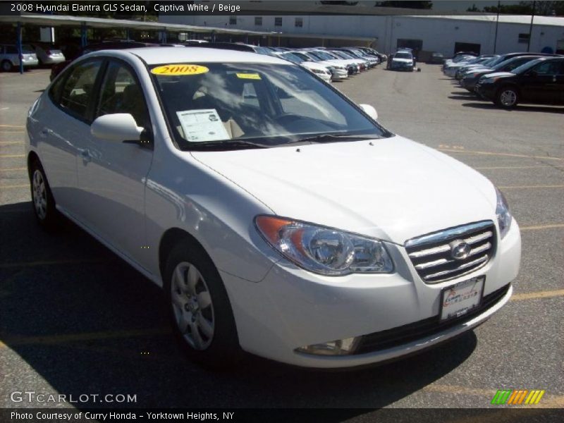 Captiva White / Beige 2008 Hyundai Elantra GLS Sedan