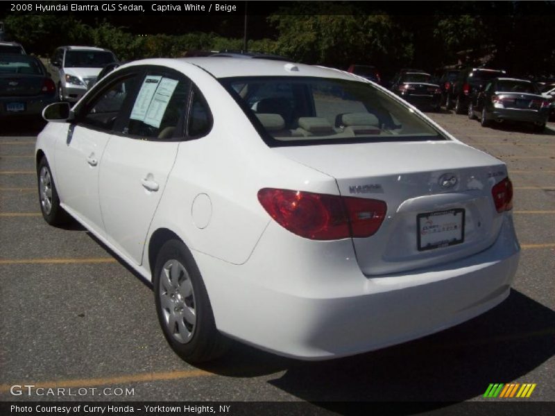 Captiva White / Beige 2008 Hyundai Elantra GLS Sedan