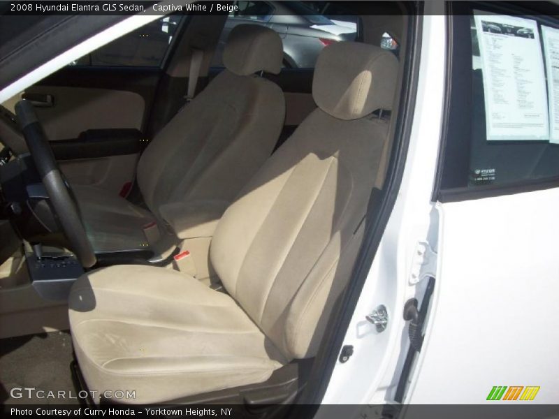 Captiva White / Beige 2008 Hyundai Elantra GLS Sedan