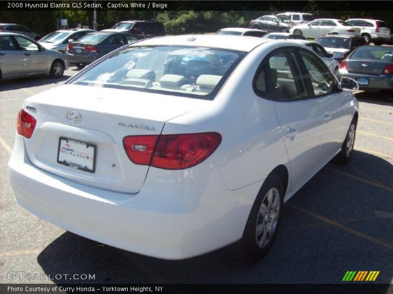 Captiva White / Beige 2008 Hyundai Elantra GLS Sedan