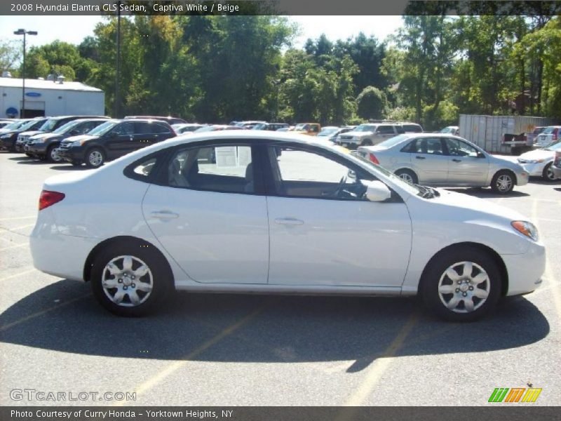 Captiva White / Beige 2008 Hyundai Elantra GLS Sedan