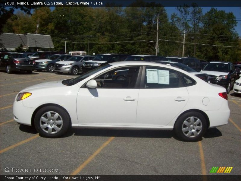 Captiva White / Beige 2008 Hyundai Elantra GLS Sedan