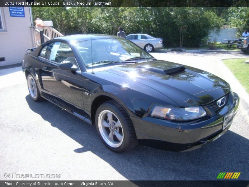 Black / Medium Parchment 2002 Ford Mustang GT Coupe