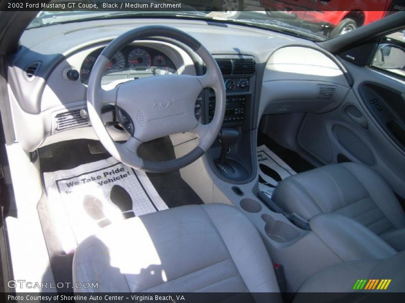 Black / Medium Parchment 2002 Ford Mustang GT Coupe
