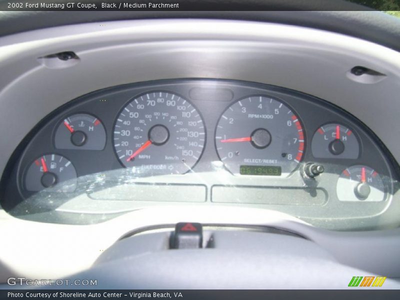 Black / Medium Parchment 2002 Ford Mustang GT Coupe