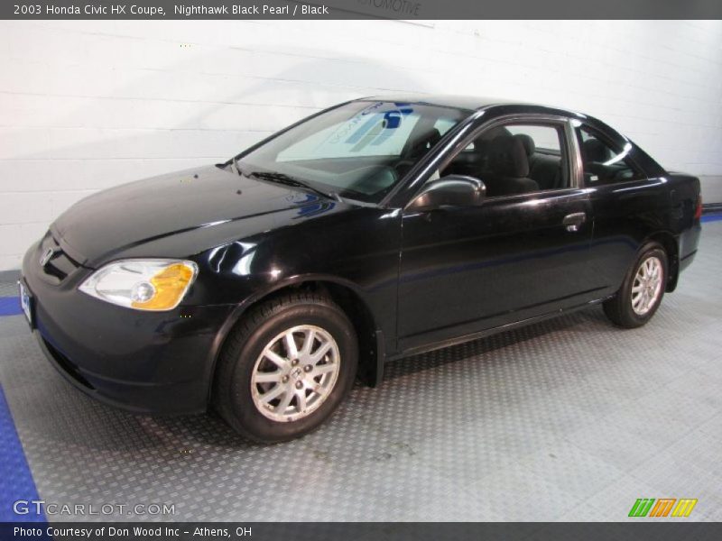 Nighthawk Black Pearl / Black 2003 Honda Civic HX Coupe