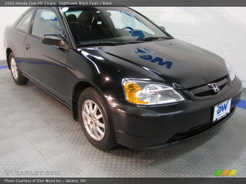 Nighthawk Black Pearl / Black 2003 Honda Civic HX Coupe